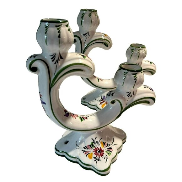 Vintage Handpainted Dual Candle Holders Made in Portugal RCCL (2) Art Pottery - Picture 8 of 8